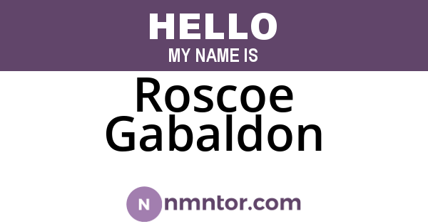 Roscoe Gabaldon