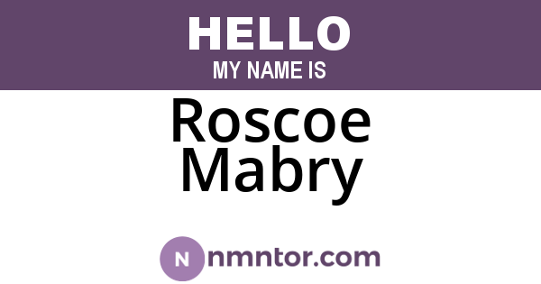 Roscoe Mabry