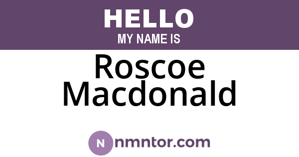 Roscoe Macdonald