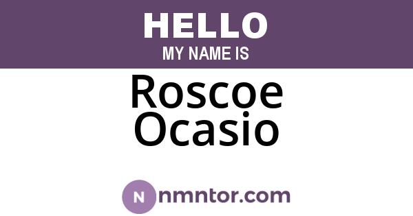 Roscoe Ocasio