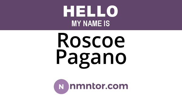 Roscoe Pagano