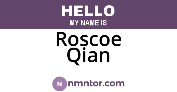 Roscoe Qian