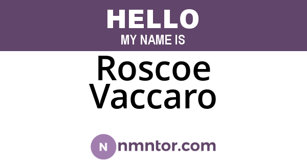 Roscoe Vaccaro