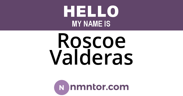 Roscoe Valderas