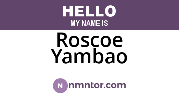 Roscoe Yambao