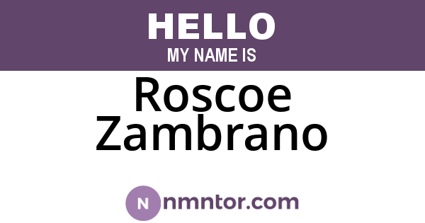 Roscoe Zambrano