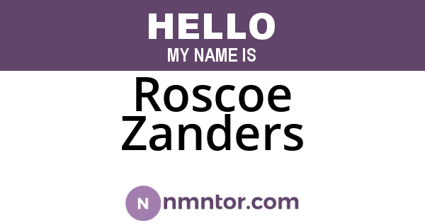 Roscoe Zanders