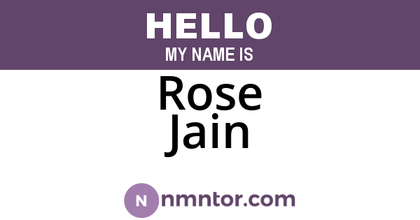 Rose Jain