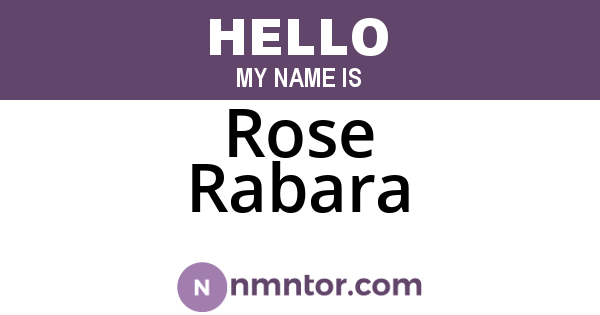 Rose Rabara