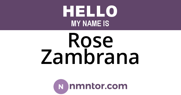 Rose Zambrana