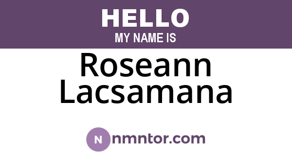 Roseann Lacsamana
