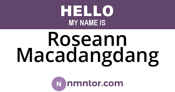 Roseann Macadangdang
