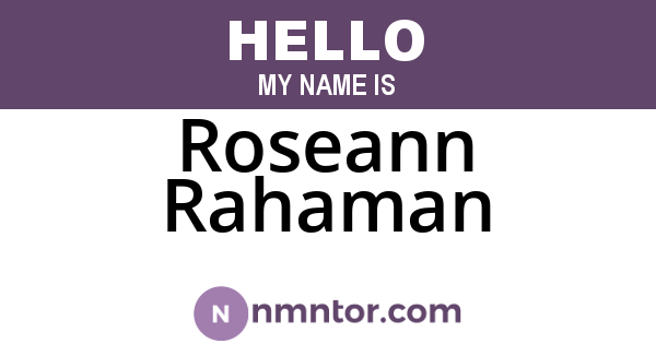 Roseann Rahaman