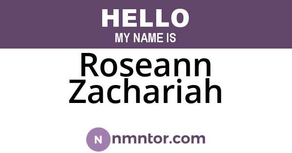 Roseann Zachariah