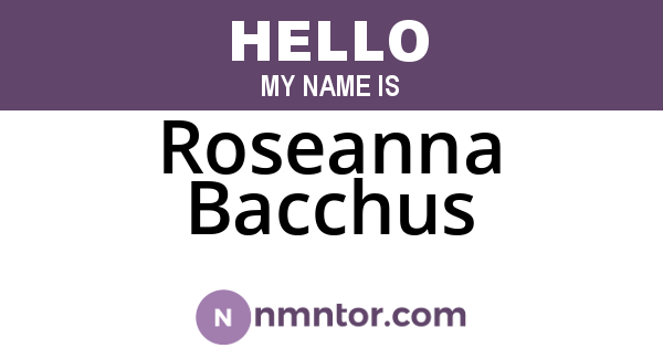 Roseanna Bacchus