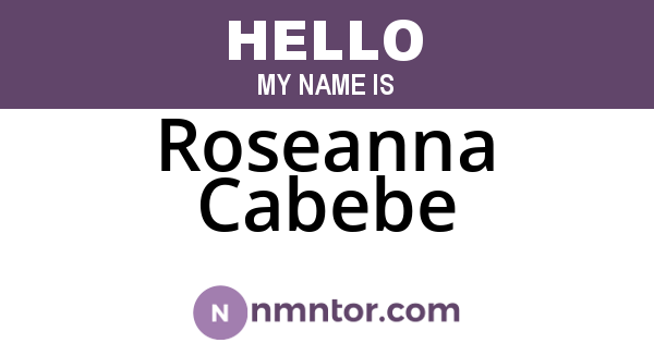 Roseanna Cabebe