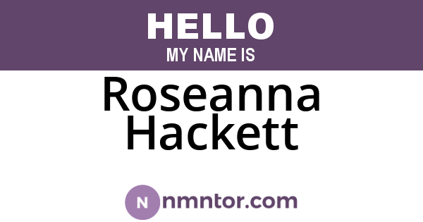Roseanna Hackett