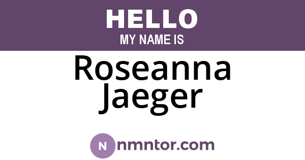 Roseanna Jaeger