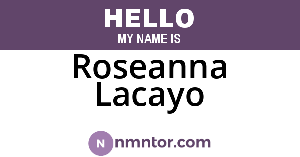 Roseanna Lacayo