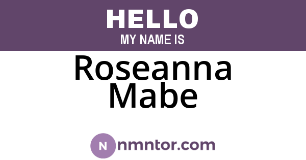Roseanna Mabe