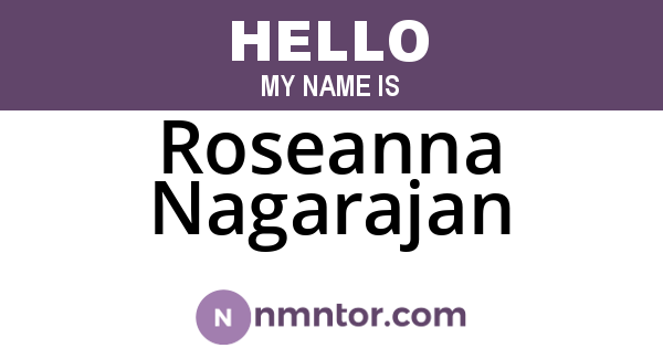 Roseanna Nagarajan