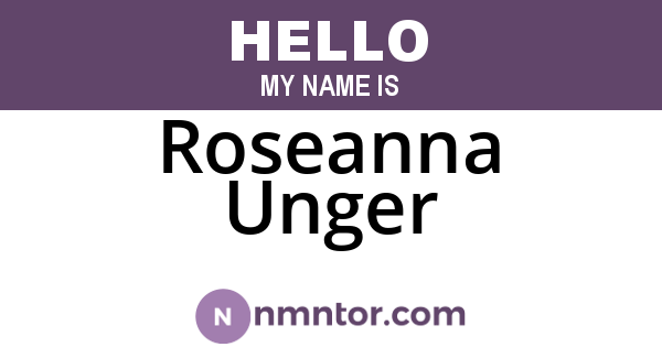 Roseanna Unger