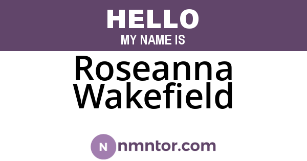 Roseanna Wakefield