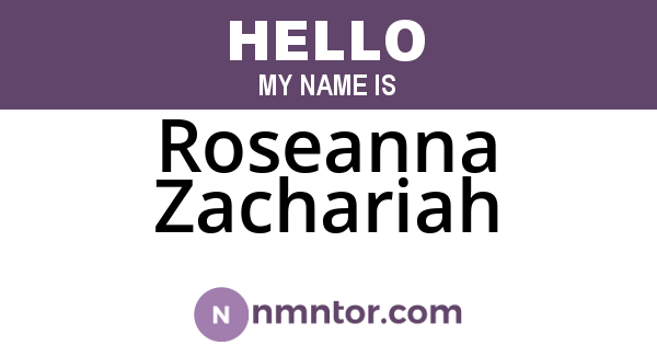 Roseanna Zachariah