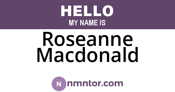 Roseanne Macdonald