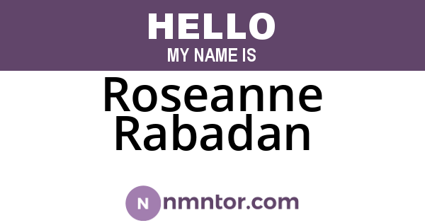 Roseanne Rabadan