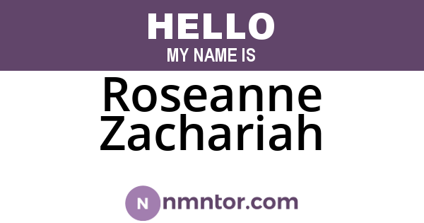 Roseanne Zachariah