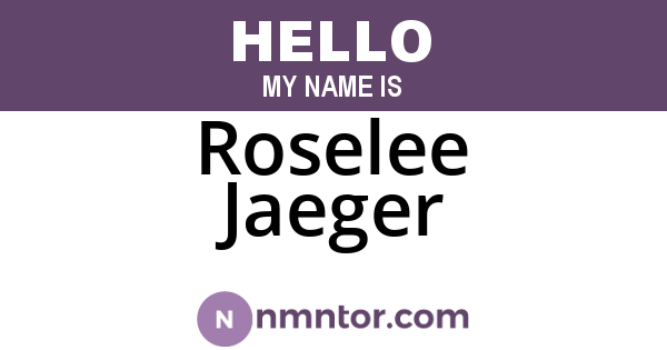 Roselee Jaeger