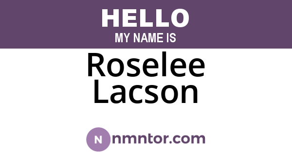 Roselee Lacson