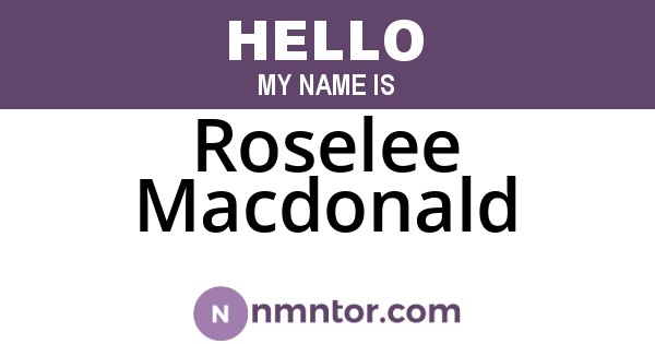 Roselee Macdonald