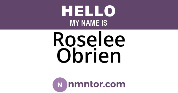 Roselee Obrien