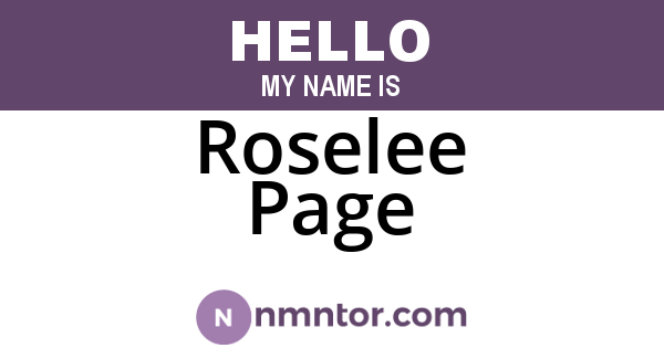 Roselee Page