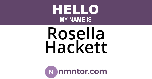Rosella Hackett