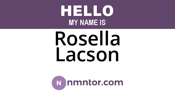 Rosella Lacson