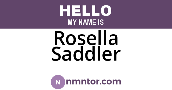Rosella Saddler