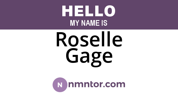 Roselle Gage