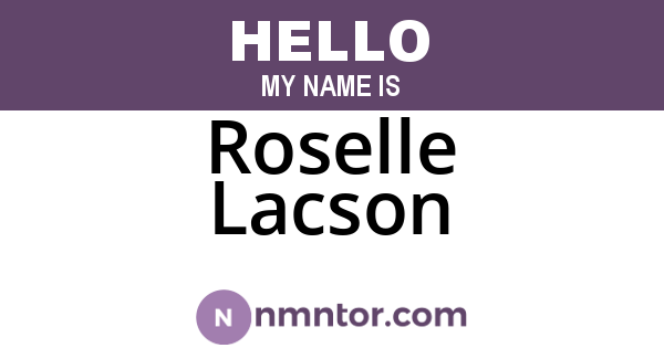 Roselle Lacson