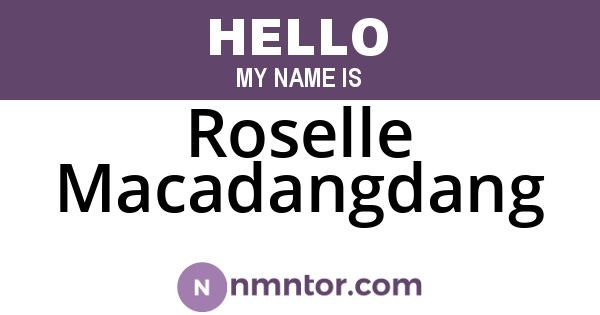 Roselle Macadangdang