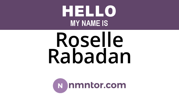 Roselle Rabadan