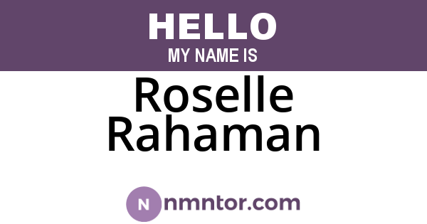 Roselle Rahaman