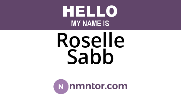 Roselle Sabb