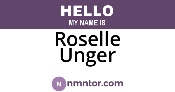 Roselle Unger