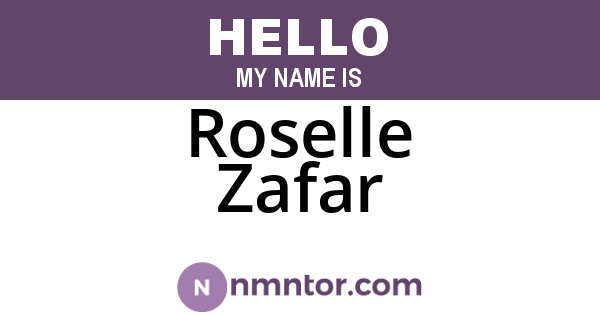 Roselle Zafar