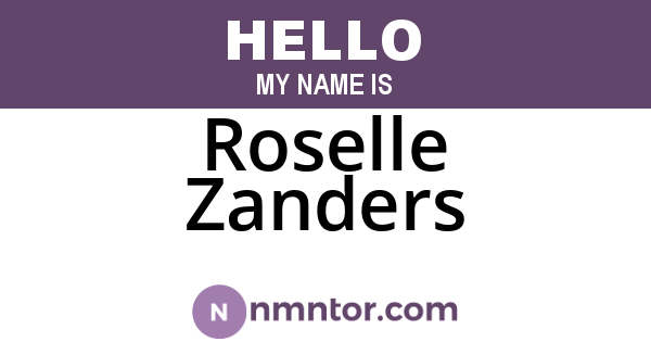 Roselle Zanders