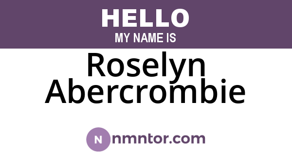 Roselyn Abercrombie