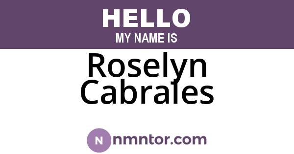 Roselyn Cabrales